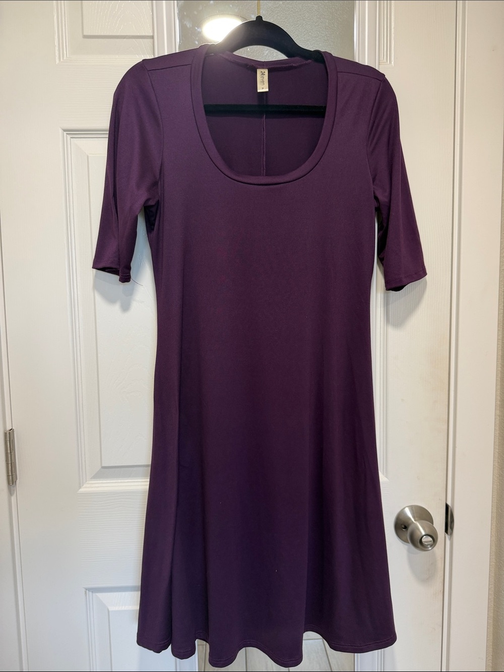 Seven7 Plum Scoop-Neck Midi Dress
